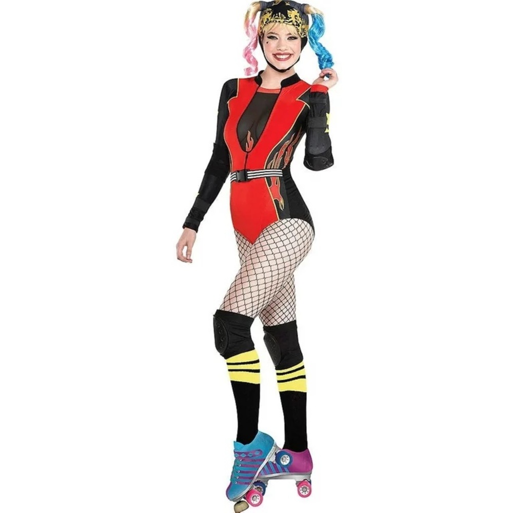 Harley Quinn Roller Derby Halloween Costume for Women, Birds of Prey, - Picture 2 of 7